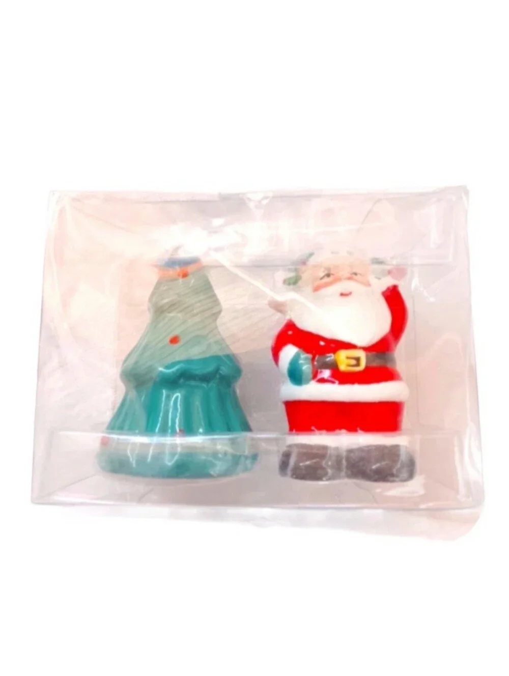 NWOT Celebrate It Ceramic Santa & Christmas Tree Salt & Pepper Shaker